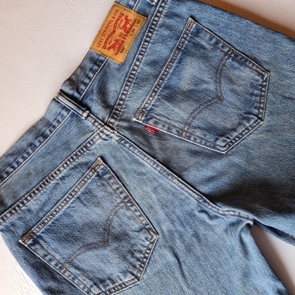 Levi's Mens 504 Straight Denim Jeans W35 L32 - Picture 7 of 16
